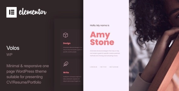 Volos One Page Resume WordPress Theme 1.2 GPL Theme