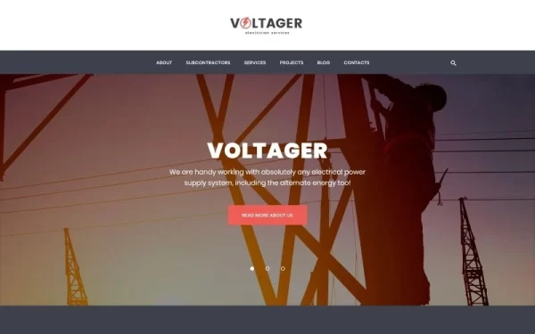 Voltager Electricity Electrician Services WordPress Theme 1.0.0 GPL Theme
