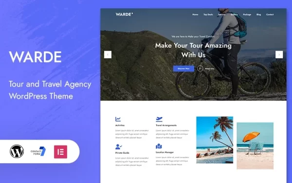 Warde – Tour and Travel Landing Page WordPress Theme 1.0.0 GPL Theme