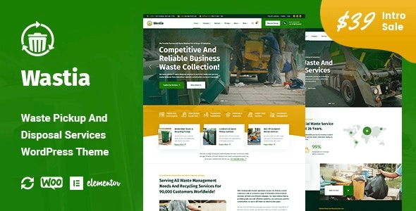 Wastia Waste Pickup And Disposal Services WordPress Theme 1.0.0 GPL Theme