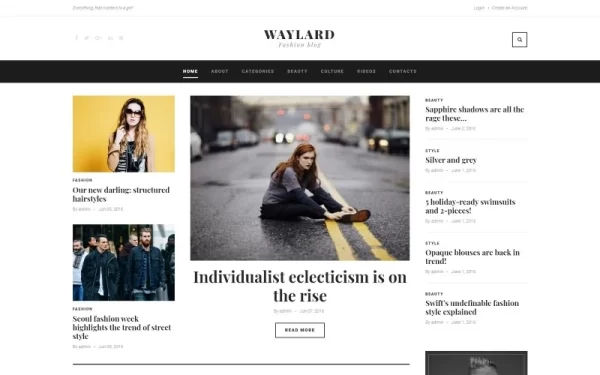 Waylard Fashion Blog Magazine WordPress Theme 1.0.0 GPL Theme