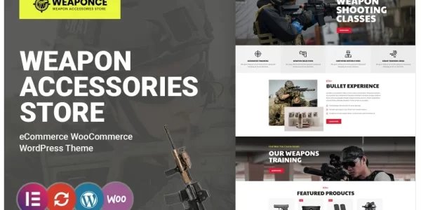 Weaponce – Gun Training, Shooting Club and Weapon WooCommerce Theme 1.0 GPL Theme