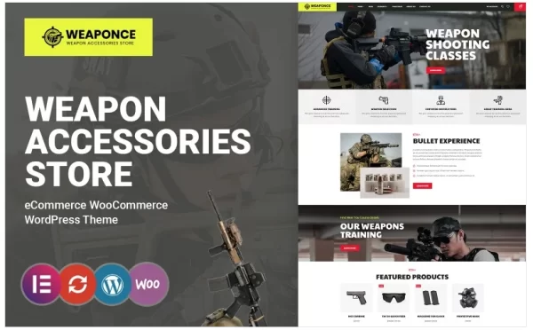 Weaponce – Gun Training, Shooting Club and Weapon WooCommerce Theme 1.0 GPL Theme