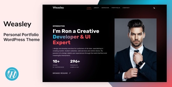 Weasley – Personal Portfolio WordPress Theme 1.0 GPL Theme