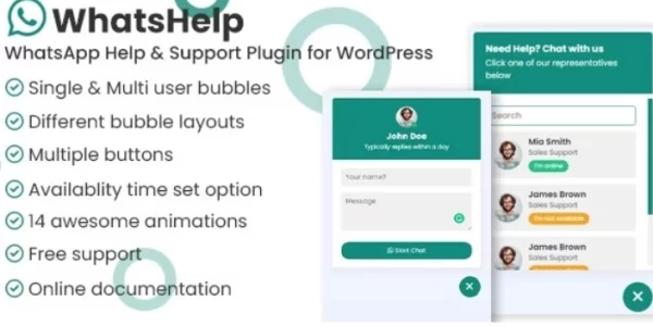 WhatsApp Chat Support Pro WordPress Plugin 2.2.3 GPL Plugins