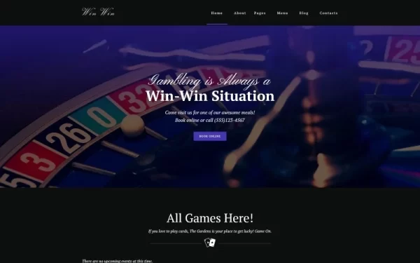 WinWin Casino Website WordPress theme WordPress Theme 1.0.0 GPL Theme