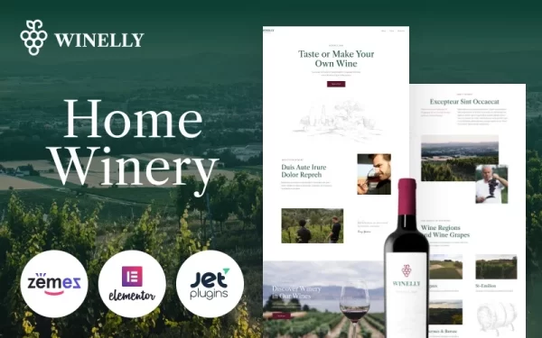 Winelly Wine Tasting Theme with WordPress Elementor Theme WordPress Theme 1.0.0 GPL Theme