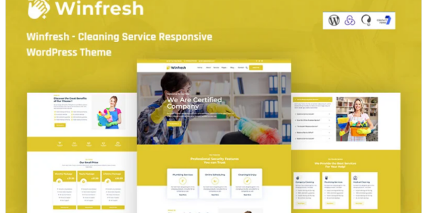 Winfresh Cleaning Service Responsive WordPress Theme 1.0.1 GPL Theme