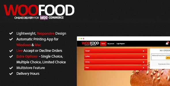 WooFood Food Ordering (Delivery/Pickup) Plugin for WooCommerce Automatic Order Printing 2.6.5 GPL Plugins