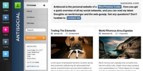 WooThemes Antisocial Premium Theme 1.3.5 GPL Theme