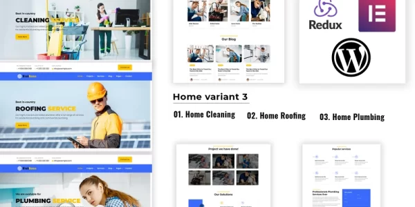 Workhouse Elementor WordPress Theme Plumbing, Cleaning and Roofing 1.0.0 GPL Theme