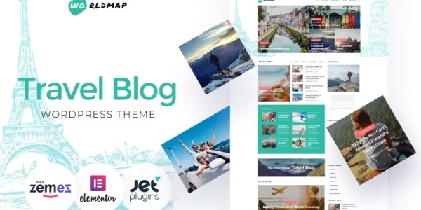 WorldMap Travel Photo Blog WordPress Elementor Theme WordPress Theme 1.0.0 GPL Theme