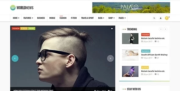 WorldNews Magazine RTL Responsive WordPress 2.5 GPL Theme
