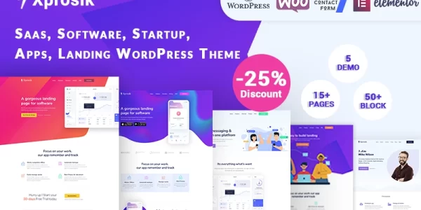 Xprosik Saas Software App Startup Landing WordPress Elementor Theme WordPress Theme 1.0 GPL Theme