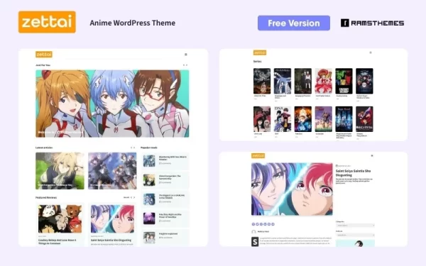 ZETTAI Free Anime WordPress Theme 1.0 GPL Theme