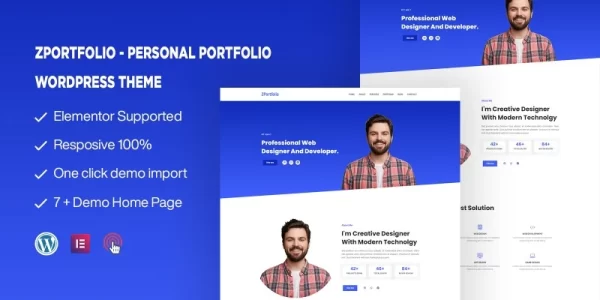 ZPortfolio Personal Portfolio One page WordPress Theme 1.0.0 GPL Theme