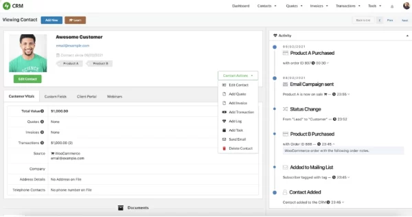 Zero BS CRM Extension: Woocommerce Sync Jetpack CRM Addons 2.6.8 GPL Plugins