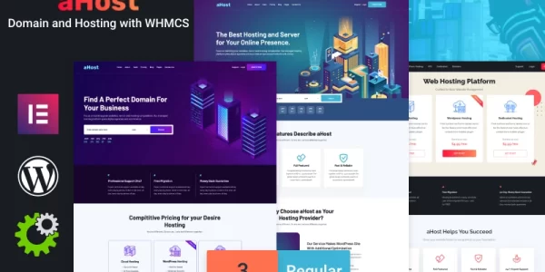 aHost Domain and Hosting theme with WHMCS Support WordPress Theme 1.0.0 GPL Theme