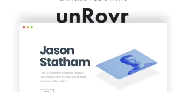 unRovr Animated vCard Resume WordPress Theme 1.2.1 GPL Theme