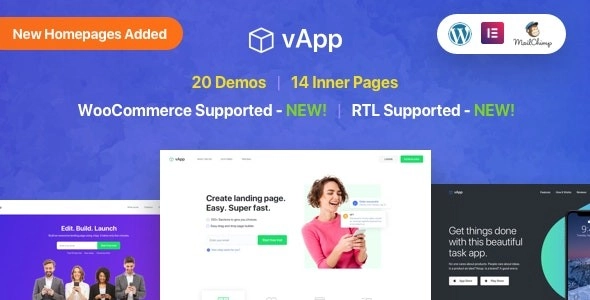 vApp | App Landing Page WordPress Theme 4.2 GPL Theme