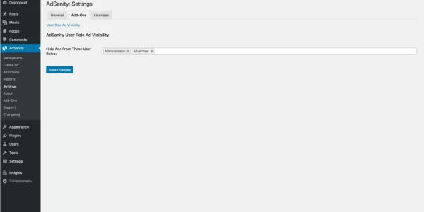 AdSanity User Role Ad 1.1 GPL Plugins