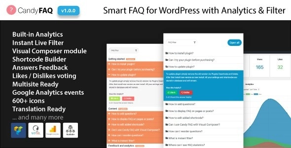 Candy FAQ Smart WordPress FAQ with Analytics and Instant Search 1.1.0 GPL Plugins