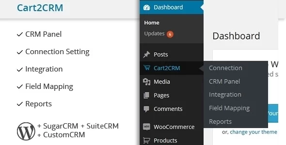Cart2CRM Woocommerce and SugarCRM integration 16.0 GPL Plugins