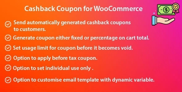 Cashback Coupon for WooCommerce 1.1.0 GPL Plugins