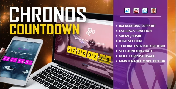 Chronos CountDown Responsive Flip Timer With Image or Video Background WordPress Plugin 1.2.3 GPL Plugins