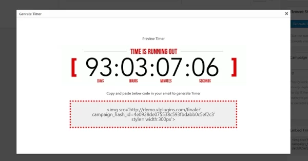 Finale Email Countdown Timer 1.2.0 GPL Plugins