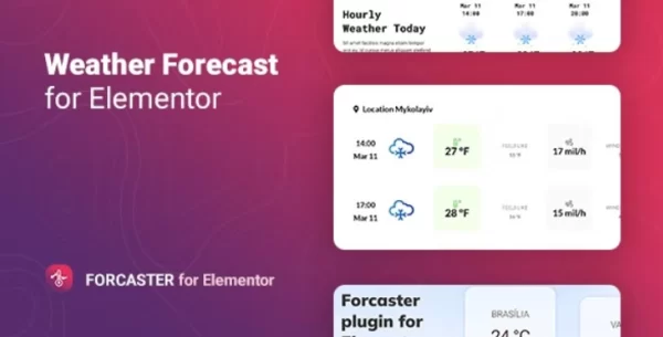 Forcaster Weather Forecast for Elementor 1.0.7 GPL Plugins