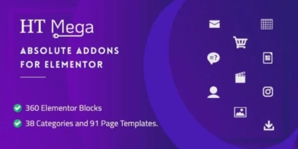 HT Mega Pro – Absolute Addons for Elementor Page Builder | Add-ons 1.8.9 GPL Plugins