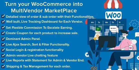 Mercado Pro Turn your WooCommerce into Multi Vendor Marketplace 1.6.0 GPL Plugins