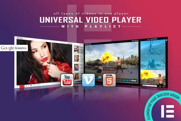 Universal Video Player YouTube/Vimeo/Self-Hosted Elementor Widget 1.1 GPL Plugins
