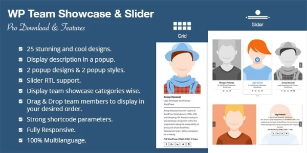 WP Team Showcase And Slider Pro 1.4.2 GPL Plugins