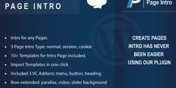 WPBakery Page Intro Addon for WPBakery 1.1 GPL Plugins