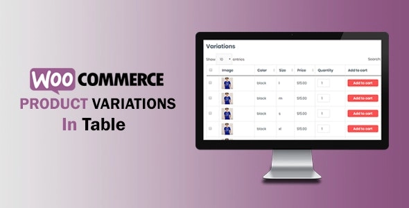 WooCommerce Variations In Table 1.0.8 GPL Plugins