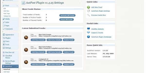 WordPress AutoPost Plugin 1.9.1 GPL Plugins