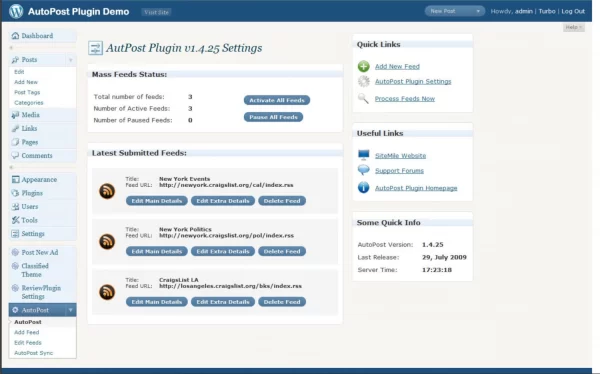WordPress AutoPost Plugin 1.9.1 GPL Plugins