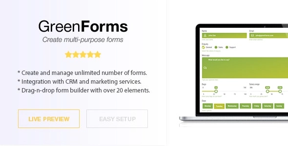 WordPress Form Builder Green Forms 1.50 GPL Plugins