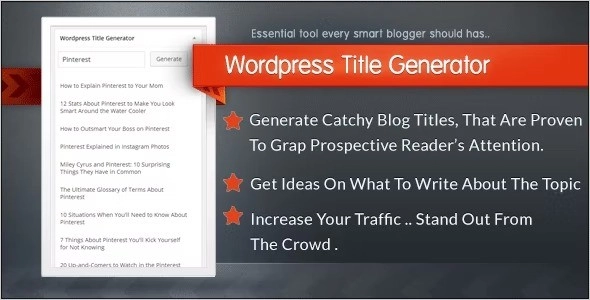 Wordpress Title Generator Plugin 1.1.0 GPL Plugins